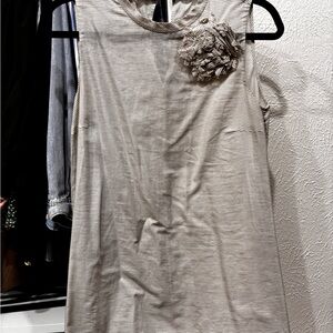 Brunello Cucinelli Beige Striped Blouse with Floral Detail